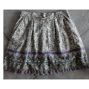Converse Paisley Print Mini Skirt 100%‎ Cotton Elastic Waist Boho Size M